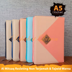 Al Quran Tajwid Warna Al Mitsaq A5 Cover Jaket Resleting Non Terjemah Bisa Bayar di Tempat COD