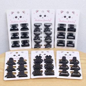 6pcs/set Mini Small Size Grab Clip Women Girl Simple Broken Hair Artifact Forehead Braided Hair Clip Black Girls Bangs Side Clip H260729