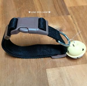 Vòng cổ Chó Mèo khoá nhựa bằng chất liệu vải nylon kèm chuông lục lạc cỡ đại 4cm (mẫu mới) - Love Pets Shop