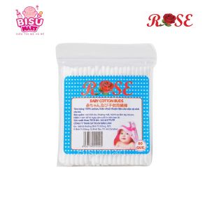 Túi 200 que Tăm bông bông ráy tai cho bé lõi giấy cao cấp ROSE