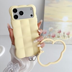 Luxury Bracelet Cloud Puff Silicone Case For iPhone 14 13 15 16 17 18 Pro Max Phone Accessories Shockproof Bumper Soft Cover