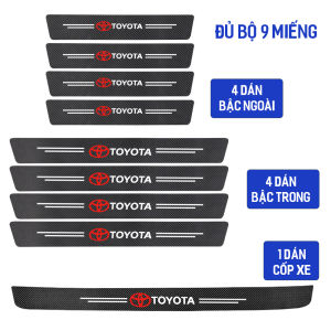 Bộ miếng dán vân carbon nẹp cửa ô tô chống trầy xước bảo vệ bậc lên xuống decal tấm dán trang trí cửa cốp oto xe hơi Toyota Mazda Honda Kia Ford Mitsubishi Honda Hyundai Chevrolet Nissan