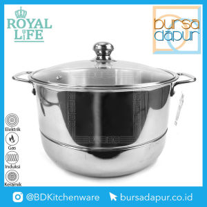 Royal Life Stainless Langseng / Steamer Pot 28 cm / Kukusan Stainless 28 cm
