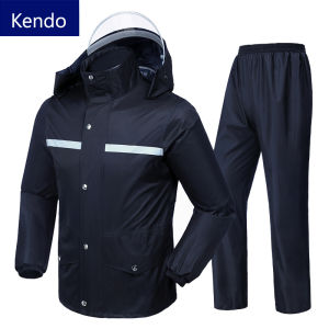 DT043 Raincoat Set Motorcycle Bike Bicycle Outdoor Waterproof Rain Elastic Rainsuit Jacket+Pant [Kendo]