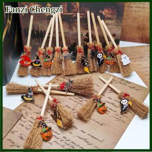 Fanzi 1:12 Dollhouse Miniature Mini Witch Broom Home Halloween Decor Toy Doll House Accessories