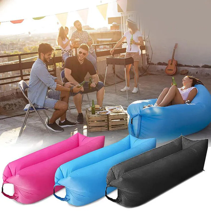 Inflatable Outdoor Sleeping Sofa Banana Portable Air Bed Hangout