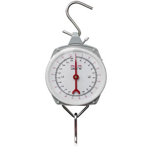 Heavy Duty Fish Scale with Mechanical Dial and Dual Hooks for Accurate Fish Weighing in Commercial Fishing