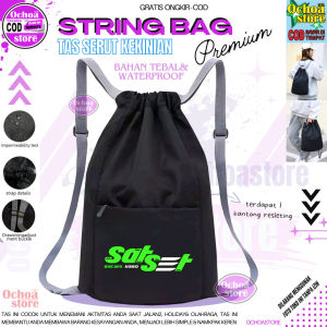 Tas Serut Wanita Stringbag Korea Cewe Cowo Tas Serut Olahraga Tas Sekolah Drawsting Bag Backpack