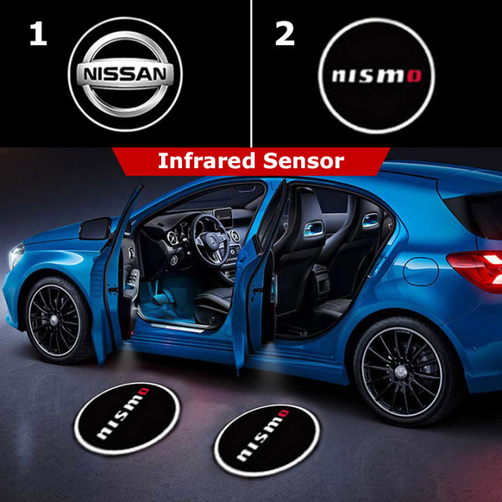 2PCS Carbon Fiber Infrared Wireless Car LED Door Light Nissan Nismo