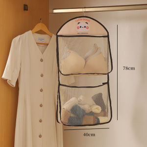 Cartoon Mesh Storing Bag Home Storage Supplies Sundries Organizer Bags Clothes Sock Storage Pack Closet Hanging Pouch Foldable