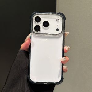 Shockproof Phone Covers for iPhone 17 16 15 Pro Max 17Air 17Pro Four Corners Anti-fall Transparent Case White Frame Bumper Shell