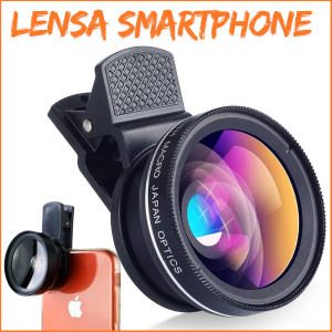 PROMO APEXEL Lensa Untuk Kamera hp Zoom Super Wide Angle Lens 0.45X + Macro Smartphone - APL-0.45WM