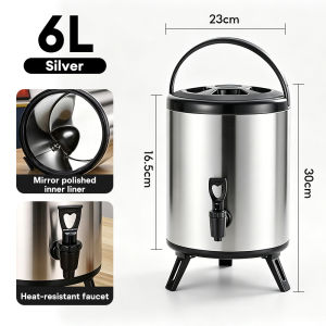 Portable Stainless Steel Thermos Bucket Long Heat Cold Retention Drink Dispenser For Coffee Juice Milktea Store Household Stall COD local inventory