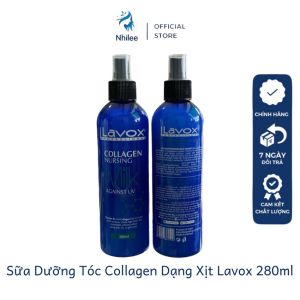 Sữa dưỡng tóc Lavox collagen dạng xịt NL348 chống tia uv siêu bảo vệ tóc phục hồi tóc hư tổn 280ml