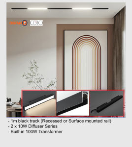 NEW OSRAM 1 & 2 Meter Magnetic Track light (3 Tone Dimmable Light) Bundle