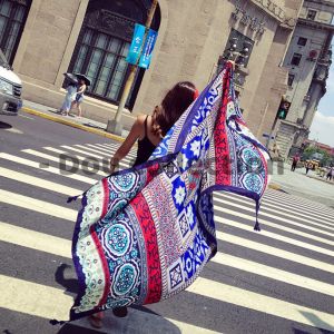 Khăn Choàng Quàng Cổ Boho Họa Tiết Vintage Thổ Cẩm - Chất Liệu Cotton - Size:90x180cm - Mã KC024