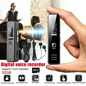 PUCUK FORNORM 32GB Perekam Suara jernih Audio konten kreator youtuber Digital Mini Voice Recorder VC