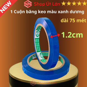 1 Cuộn băng keo màu xanh dương OPP rộng 1.2cm dài 75 mét lõi giấy 3mm giá tại xưởng