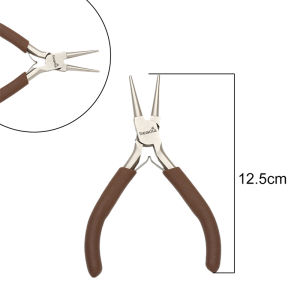 1ชิ้นเครื่องมือเครื่องประดับสีน้ำตาลคีมปากแหลมเข็ม S คีมปากแหลมกลมคีมตัดด้านข้างสำหรับทำเครื่องประดับแบบทำมืออุปกรณ์อุปกรณ์ทำมือ