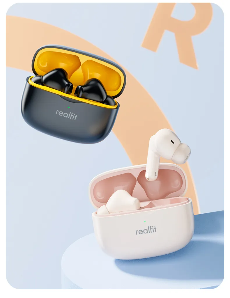 Realfit F3 หูฟังบลูทูธ -38dB ตัดเสียงรบกวน 360° Blutooth 5.4 เสียงเบสที่ดีเยี่ยม