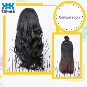TSE Long Curly Wig Hair Extension Big Wave Hair Curtain Seamless Invisible Long Hair Fluffy Natural 45cm/55cm/60cm/65cm SW10/SW55