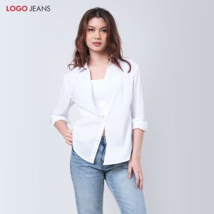 Logo Jeans Kemeja Wanita Maira Offwhite 24992L5OW