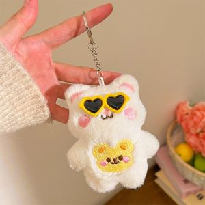 JIYAN2866 10cm Plush Keychain Soft Mini Stuffed Key Ring Kawaii Backpack Pendant Backpack Decor