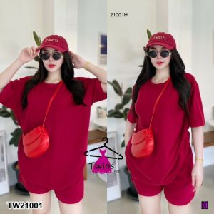 [ส่งไว!] M21001 Set 2 ชิ้น New Arrival !!! Set Korea stly Set เสื้อทรง oversize แขนสั้นจับคู่มาพร้อมกางเกงขาสั้น ผ้ายืดเกาหลี ใส่ชิวๆ สบายๆ เนื้อผ้ายืดเกาหลี