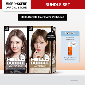 [PAKET HEMAT ISI 2] mise en scene Hello Bubble Twin Pack (Choose Shade) - Hair Color 2025 Pewarna Rambut dengan Bentuk Bubble Foam Warna Tahan Lama dan Terlihat Alami