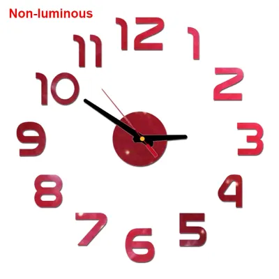 3D Luminous Wall Clock Creative DIY Clock Acrylic Wall Sticker Living Room Quartz Needle Horloge Home Decor Reloj de Pared 60cm