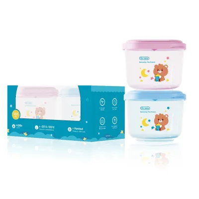 Dr.isla wadah penyimpanan makanan bayi 4 buah wadah penyimpanan makanan PP Microwave Freezer aman anti bocor untuk makanan bayi SF02