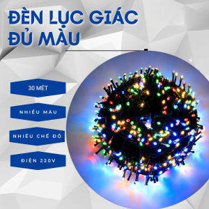 Dây Đèn LED Nháy 7 Màu 30m Chống Nước – 9 Chế Độ Tự Động – Trang Trí Noel Tết Sân Vườn