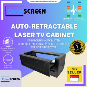 AUTO-RETRACTABLE LASER TV CABINET | OMNISCREEN AUTOMATED MOTORISED SLIDING PROJECTOR CABINET FOR UST PROJECTOR