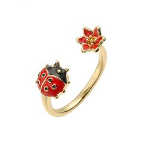 Bọ Rùa Thiết kế vòng với kích thước có thể điều chỉnh mịn đồng xây dựng sôi động men giọng mặc hàng ngày