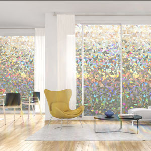 [Freeshipping] No Glue Static 3D Window Sticker Decorative Privacy Window  Films for  Glass Self-Adhesive Film Anti UV Glass Sticker(456090cm)