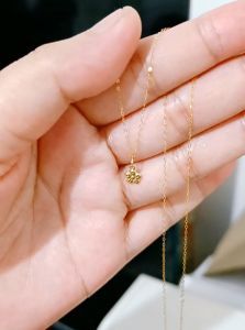 COD PAWNABLE 18K Saudi Gold Necklace(thin) with Mini Flower Pendant(open back)