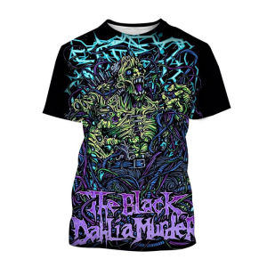 [Local Stock] HBESTY Halloween Christmas New T-Shirts The Black Dahlia Murder Band 3D Print Streetwear Men Women Fashion Short Sleeve T Shirt Male Tees Tops Man Clothing