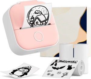 Mini Printer - Sticker Printer T02 Portable Thermal Printer Inkless Sticker Maker Machine Bluetooth Pocket Printer Phone Printer for Study Graphics Anatomical Diagrams Photos