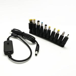 USB C to 5.5x2.1mm 5V 9V 12V 15V 20V Adjustable Power Cable with 10 Interchangeable Adapter For Networking