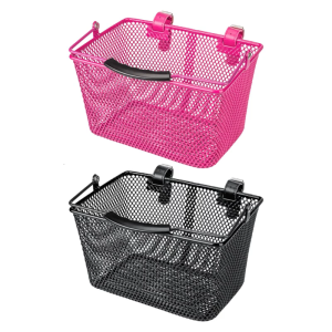 Kids Bike Front Basket Iron Construction With Convenient Carry Handle Secure Mounting for Daily Commutes