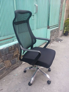 ghế văn phòng kích thước: W49-60 x D45 x H72-119-129 (cm) cao cấp lưng bọc lưới ngồi bọc nệm khung nhựa liền tay mâm ngã 1 cần chân xoay inox 201.bảo hành 12 tháng không phải hàng trung quốc.