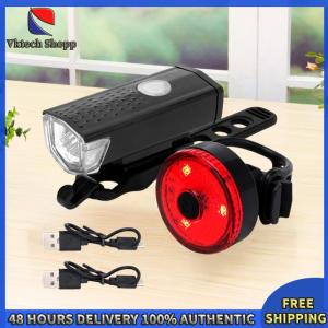 Vktech ไฟท้ายจักรยานและไฟหน้าจักรยานด้านหลังไฟ LED การขับขี่ไฟ LED เตือนไฟเตือน 3 โหมด 3 โหมดสำหรับการขี่จักรยานกลางแจ้ง