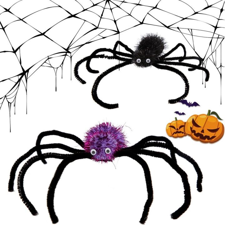 DOIFU Headwear Halloween Black Spider Hairpin Spider Long Leg Halloween Headdress Hair Stage Performance Props Purple Spiders Hair Barrettes Party Supply