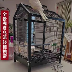 Bird Cage For Parrot Cage Bird Cage Budgie Cage Birdcage Bird Trap Parrot Cage For Bird Portable Home Large Space Viewing Cage 鸟笼子