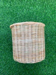 กระบอกหวายกระถางหวาย ขนาด 7นิ้ว ทำจากหวายแท้100% ทาเคลือบเงาแล้วอย่างดี