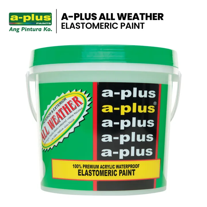 A-Plus All Weather Paint 4L- Medium Gloss FAMILY COLOR GREEN, CREAM  YELLOW for Interior Exterior Concrete and Wood Water Based Paint Lazada  PH