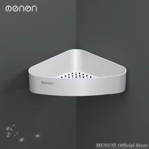 MENGNI Bathroom rack shelf no drill Waterproof Wall-mounted Plastic Storage Shelf Shower Product bathroom storage box kitchen storage rack Bathroom Accessories set