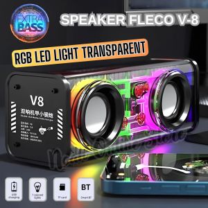 Speaker Mini FLECO V-8 / Speaker TV Full Bass / Salon Bluetooth Mini Super Bass / Speaker V-8 Bluetooth Stereo Subwoofer Mini Bisa Dicas Baterai / Speaker Wireless theater audio Stereo subwoofer / Speaker Aktif Super Bass