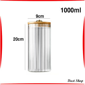 First ขวดแก้วปิดผนึก ป้องกันความชื้น มีหลายขนาด แก้วบอโรซิลิเกตสูง storage jar