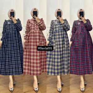 MIDI DRESS KOTAK KOTAK / MIDI DRESS BAHAN FLANEL PREMIUM / DRESS WANITA TERBARU 2024 / FLANEL WANITA KOREAN STYLE / TERMURAH BERKUALITAS / BAJU REMAJA CEWEK / DRESS CANTIK KEKINIAN